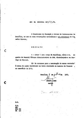 Ato da Reitoria nº 0547/1971