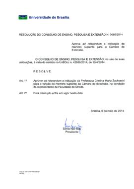 Resolução do Conselho de Ensino, Pesquisa e Extensão nº 0089/2014