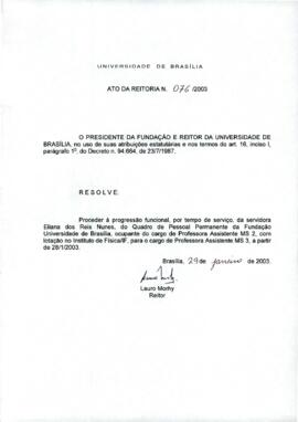 Ato da Reitoria nº 0076/2003