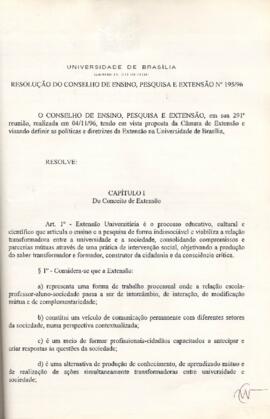 Resolução do Conselho de Ensino, Pesquisa e Extensão nº 0195/1996