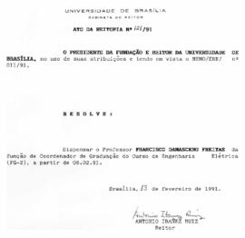 Ato da Reitoria nº 0121/1991