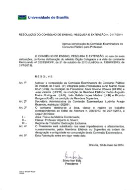 Resolução do Conselho de Ensino, Pesquisa e Extensão nº 0117/2014