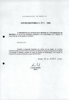 Ato da Reitoria nº 0864/2001