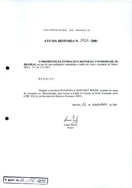 Ato da Reitoria nº 1406/2001