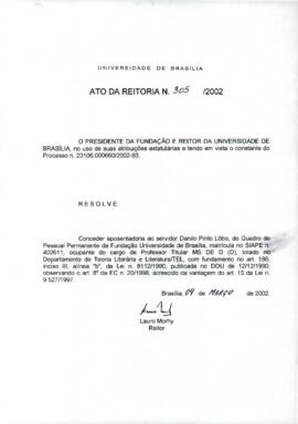 Ato da Reitoria nº 0305/2002