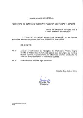 Resolução do Conselho de Ensino, Pesquisa e Extensão nº 0087/2013