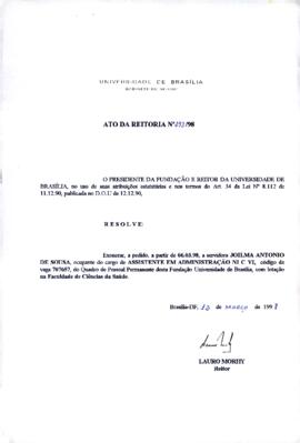Ato da Reitoria nº 0293/1998