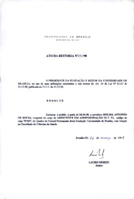 Ato da Reitoria nº 0293/1998