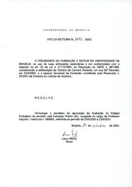 Ato da Reitoria nº 1651/2002