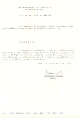Ato da Reitoria nº 0071/1986