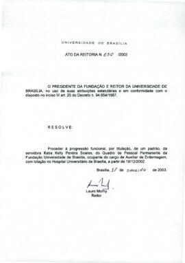 Ato da Reitoria nº 0050/2003