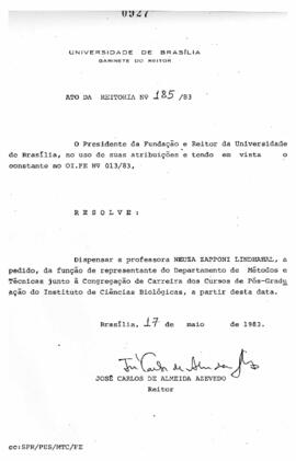 Ato da Reitoria nº 0185/1983