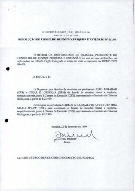 Resolução do Conselho de Ensino, Pesquisa e Extensão nº 0011/1999