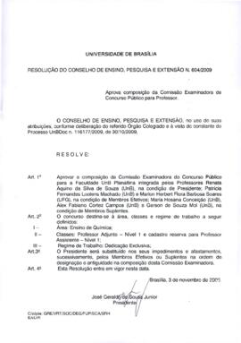 Resolução do Conselho de Ensino, Pesquisa e Extensão nº 0604/2009