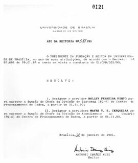 Ato da Reitoria nº 0088/1991