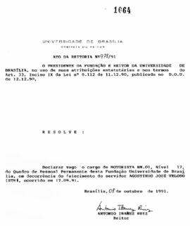 Ato da Reitoria nº 0978/1991