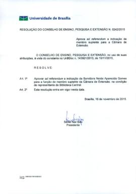 Resolução do Conselho de Ensino, Pesquisa e Extensão nº 0242/2015