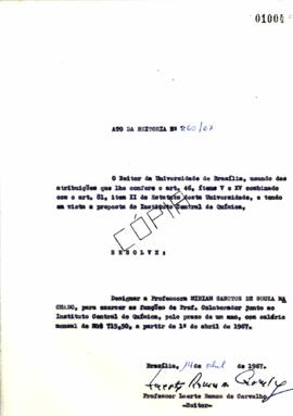 Ato da Reitoria nº 0260/1967