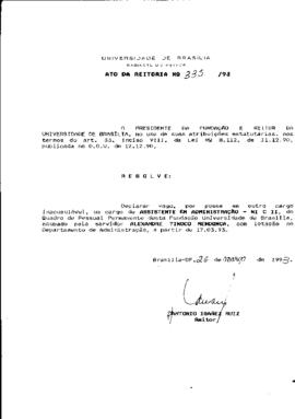 Ato da Reitoria nº 0335/1993