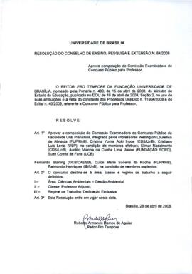 Resolução do Conselho de Ensino, Pesquisa e Extensão nº 0064A/2008