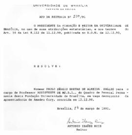 Ato da Reitoria nº 0230/1991