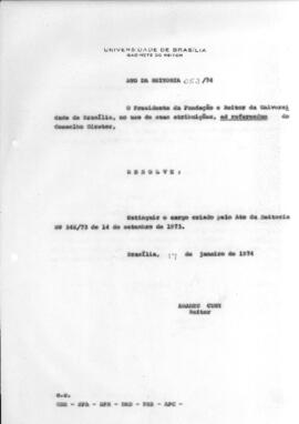 Ato da Reitoria nº 0053/1974