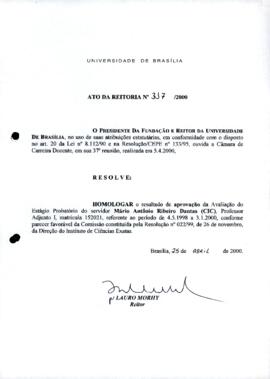 Ato da Reitoria nº 0317/2000