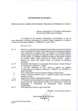 Resolução do Conselho de Ensino, Pesquisa e Extensão nº 0186/2011