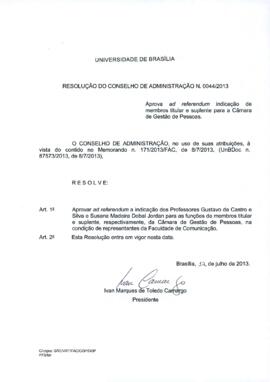Resolução do Conselho de Administração nº 0044/2013