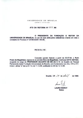 Ato da Reitoria nº 0355/1999