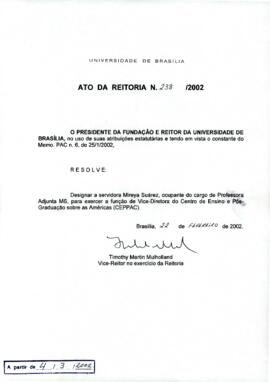 Ato da Reitoria nº 0238/2002