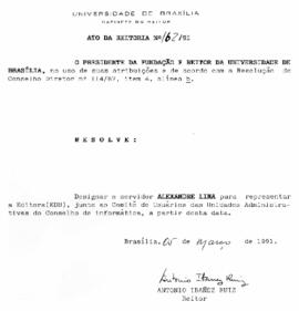 Ato da Reitoria nº 0162/1991