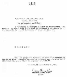 Ato da Reitoria nº 1019/1991