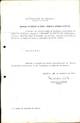 Resolução do Conselho de Ensino, Pesquisa e Extensão nº 0074/1987