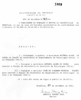 Ato da Reitoria nº 0923/1991