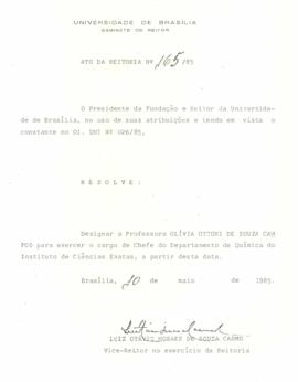 Ato da Reitoria nº 0165/1985