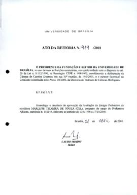 Ato da Reitoria nº 0489/2001