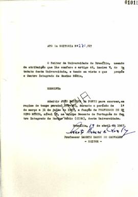 Ato da Reitoria nº 0271/1967