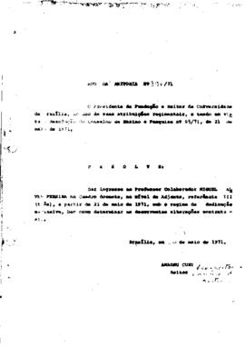 Ato da Reitoria nº 0396/1971