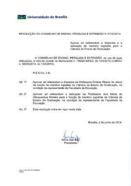 Resolução do Conselho de Ensino, Pesquisa e Extensão nº 0122/2014