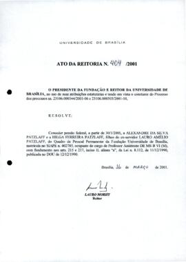 Ato da Reitoria nº 0404/2001