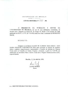 Ato da Reitoria nº 0523/1998