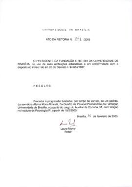 Ato da Reitoria nº 0291/2003