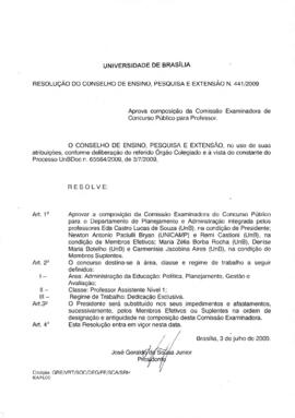 Resolução do Conselho de Ensino, Pesquisa e Extensão nº 0441/2009