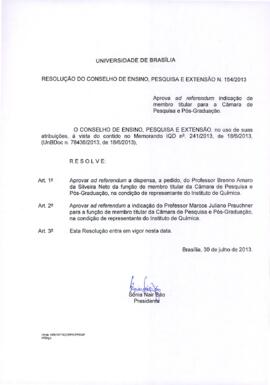 Resolução do Conselho de Ensino, Pesquisa e Extensão nº 0154/2013