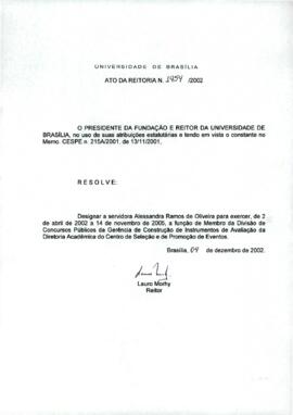 Ato da Reitoria nº 1954/2002