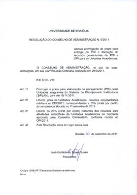 Resolução do Conselho de Administração Nº 0005/2011
