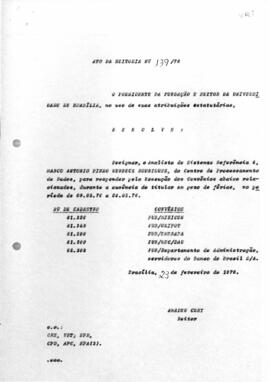 Ato da Reitoria nº 0139/1976