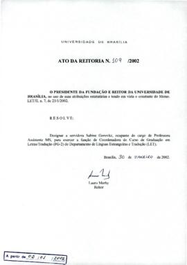 Ato da Reitoria nº 0109/2002