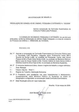 Resolução do Conselho de Ensino, Pesquisa e Extensão nº 0103/2009